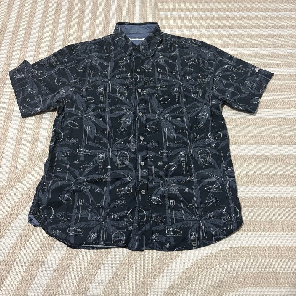 Tommy Bahama Football Palm Boho Men's Medium Casual Button Down Shirt
